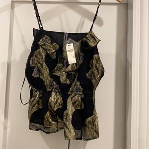 Anthro Metallic Tank. NWT. Never worn. Great for a night out. See photos.